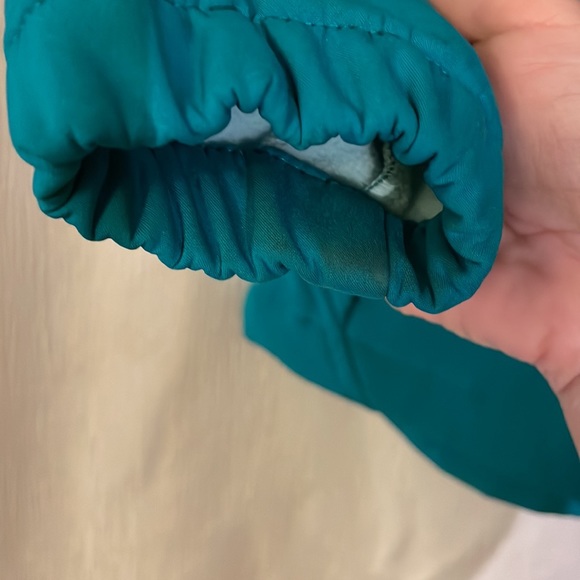 Teal green kid’s jacket with reflective strips - Picture 3 of 4